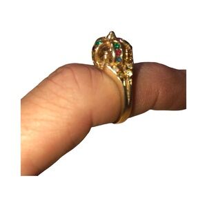 vintage royal king or queen crown ring 18k G.E.